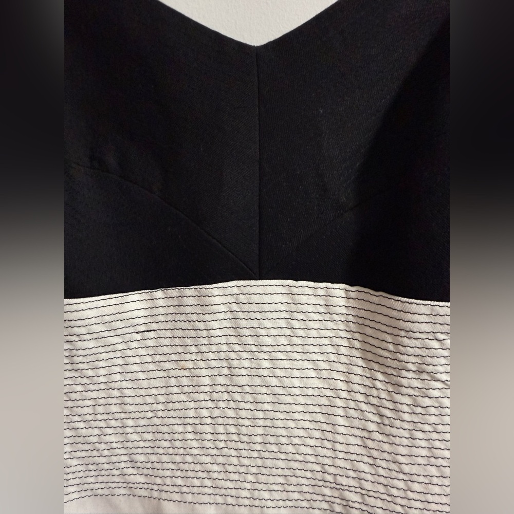 Etcetera Black and White Linen Blend Sheath Dress - Picture 4 of 4